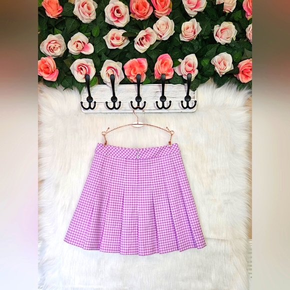 Sunday Best Coquette Gingham Pleated Mini Skirt (NWOT) - Picture 3 of 6
